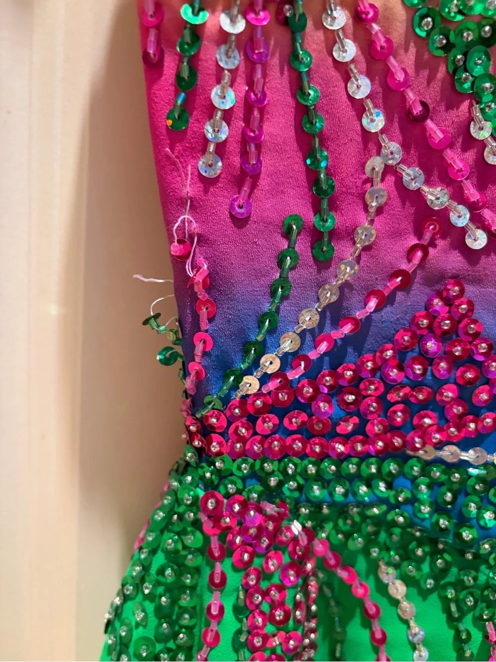 Kids Dance Costume - Multicolor Sequin Skater Dress